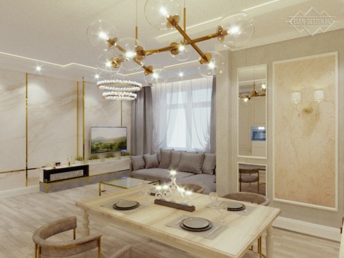 Дизайн и проектирование кухни/гостиной в Челябинске