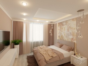 Спальня - Интерьер спальни, детской и ванной в квартире в Челябинске