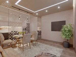 Гостиная - Дизайн квартиры в ЖК Ньютон, Челябинск