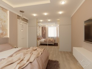Спальня - Интерьер спальни, детской и ванной в квартире в Челябинске