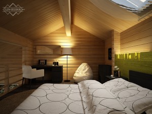 Спальня - Дизайн интерьера коттеджа на оз. Тургояк (Солнечная долина)